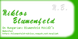 miklos blumenfeld business card